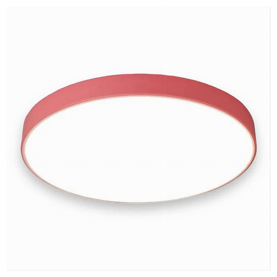 foto del prodotto trade shop traesio plafoniera led 70w rotonda lampada da soffitto rosa lampadario luce fredda 02614 