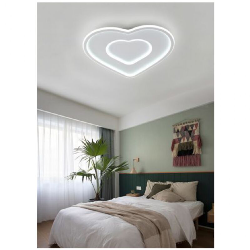 foto del prodotto trade shop traesio plafoniera led da soffitto forma di cuore 63 w in alluminio 4000k 6500k ip22 c19 bianco freddo 