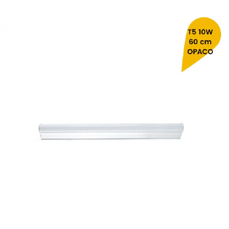 foto del prodotto trade shop traesio plafoniera led neon t5 sotto pensile tubo vetro opaco 10 watt 60 cm t5 60 bianco freddo 