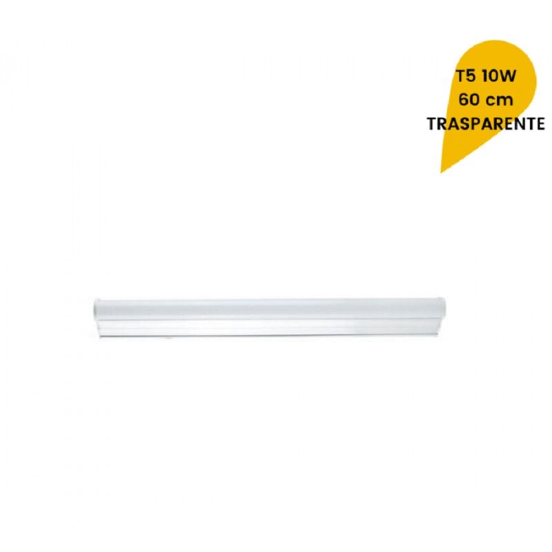 foto del prodotto trade shop traesio plafoniera led neon t5 sottopensile vetro trasparente 10 watt 60 cm t5 60 bianco freddo 