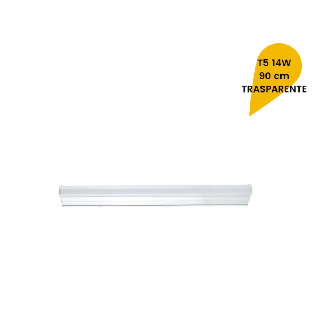 foto del prodotto trade shop traesio plafoniera led neon t5 sottopensile vetro trasparente 14 watt 90 cm t5 90 bianco naturale 