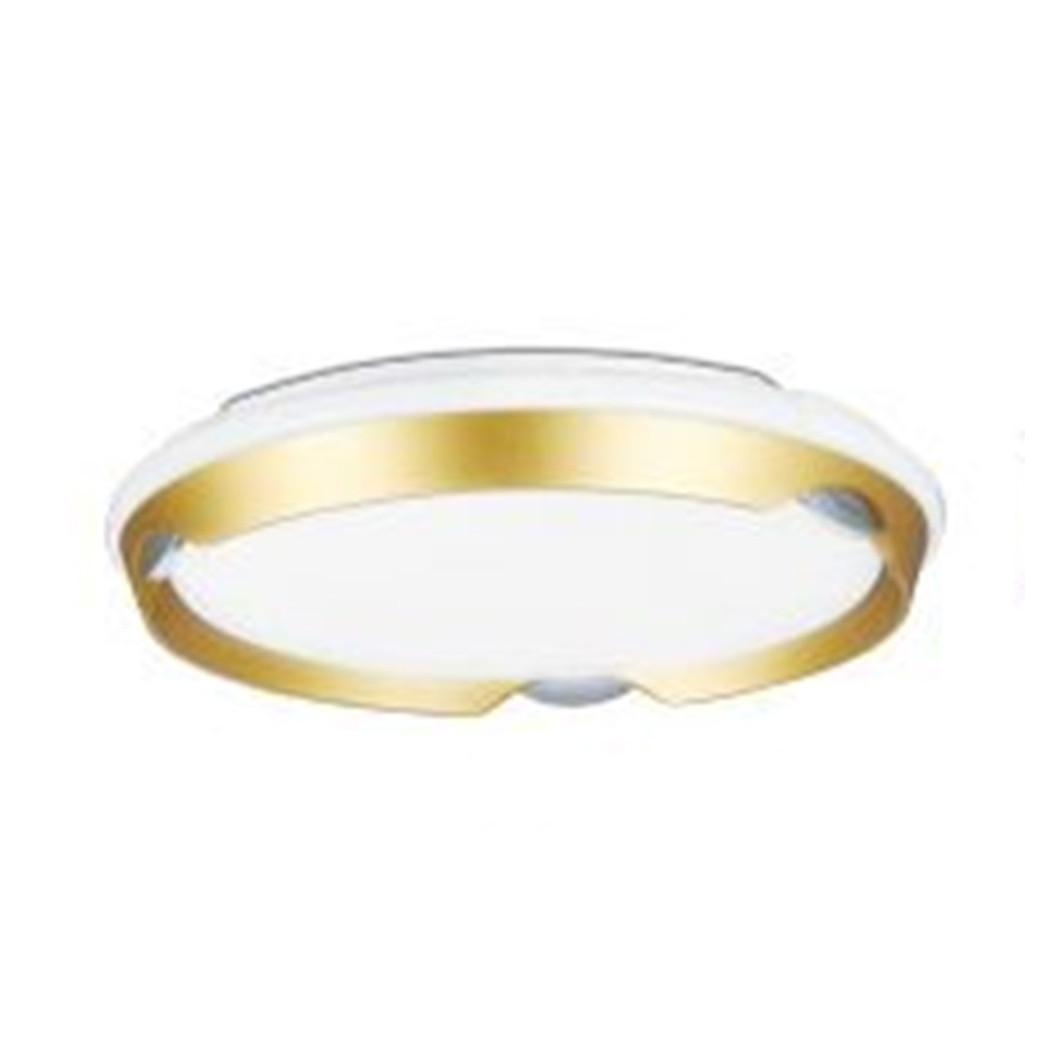 foto del prodotto trade shop traesio plafoniera led rotonda da soffitto cerchio oro bianco 45w luce fredda 6500k 71701 