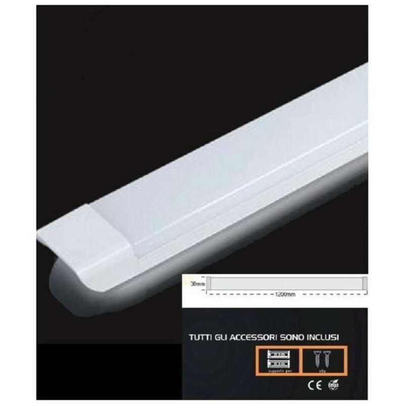 foto del prodotto trade shop traesio plafoniera led slim 54w 120cm sottopensile ripiani luce calda fredda naturale bianco naturale 