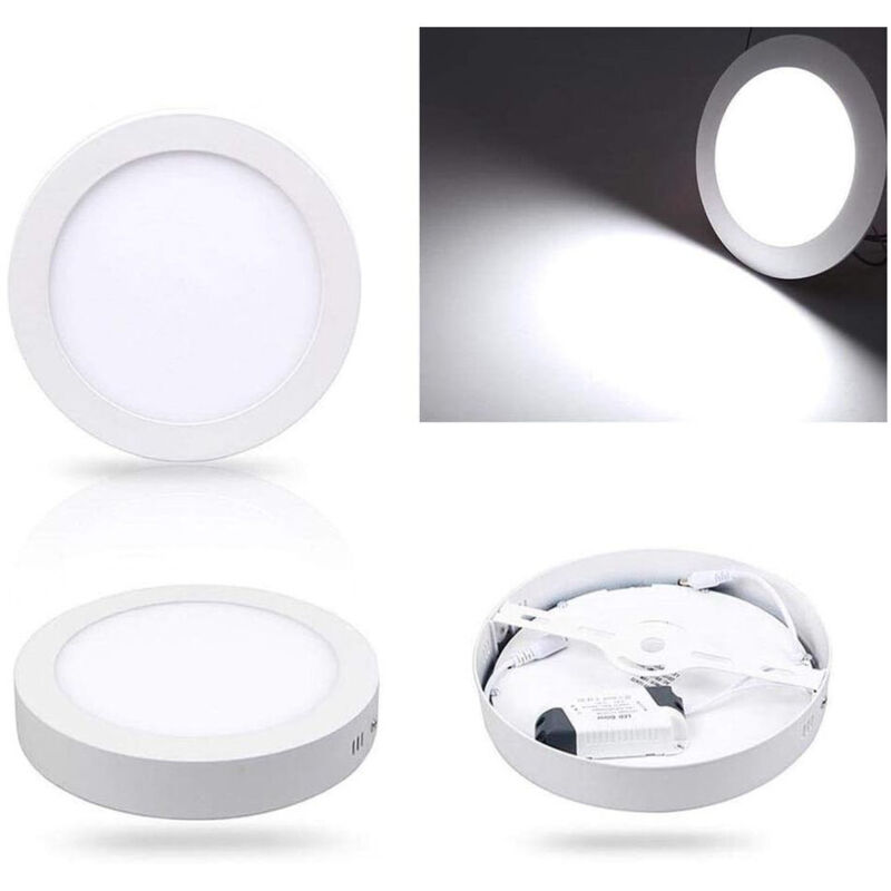 foto del prodotto trade shop traesio plafoniera led tonda o quadrata da superficie pannello da 25w caldo freddo natur bianco naturale tondo 