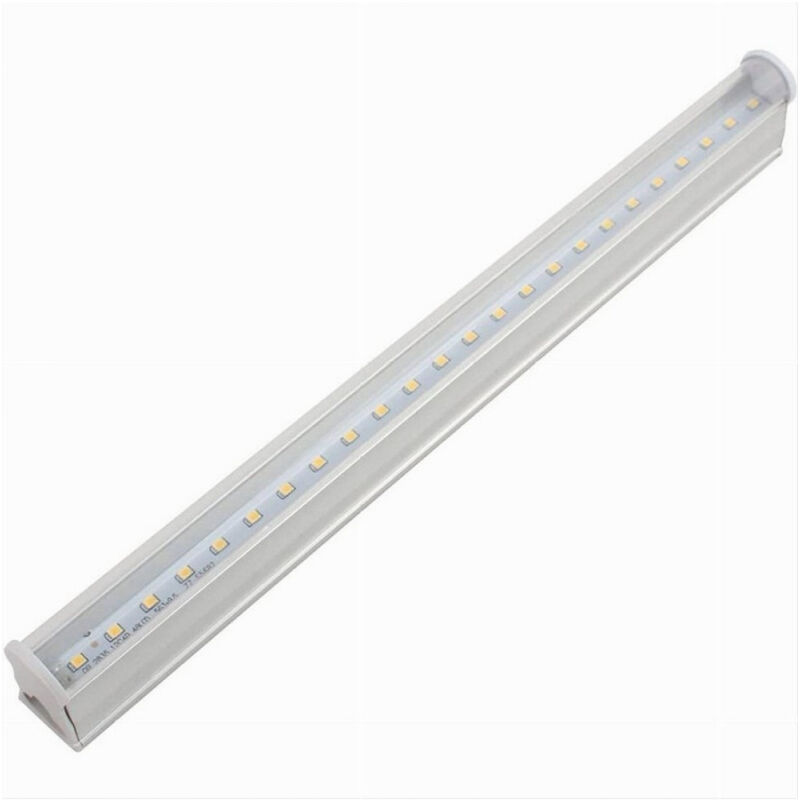 foto del prodotto trade shop traesio plafoniera neon sottopensile led trasparente tubo 30 cm 5 watt reglette t5 30t bianco freddo 