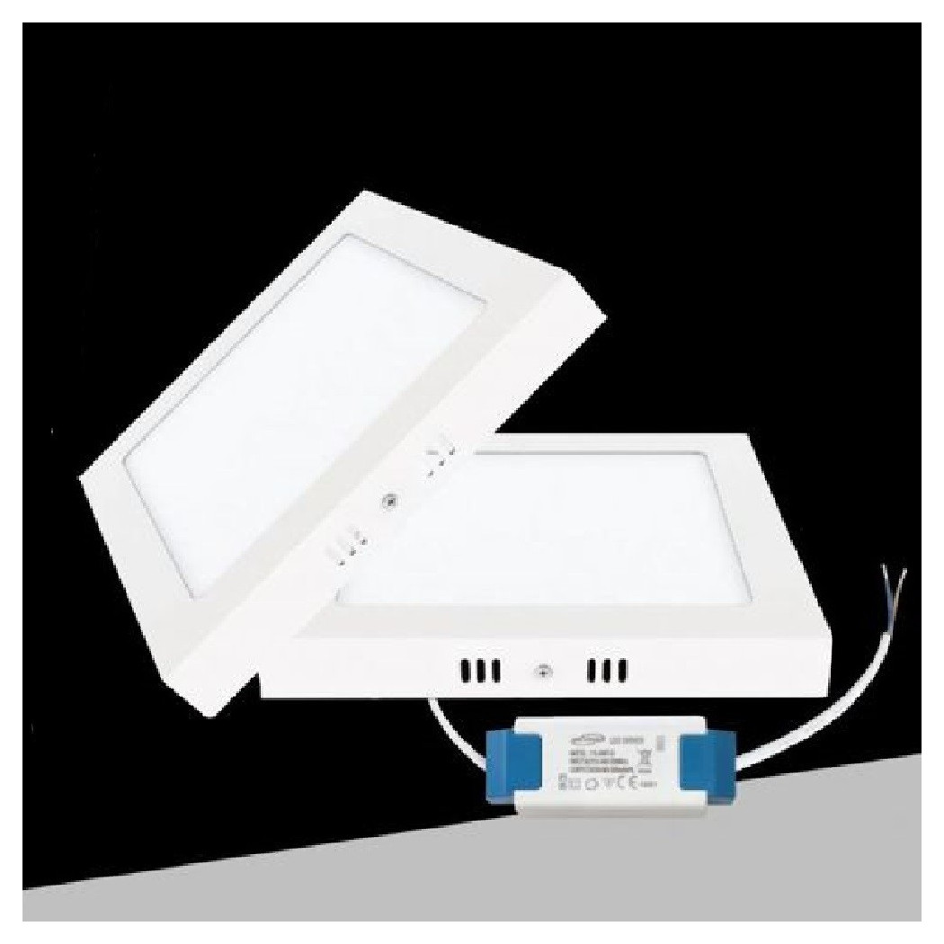 foto del prodotto trade shop traesio plafoniera pannello led 12 watt quadrato cct tre colorazione di luce p170b q3c 