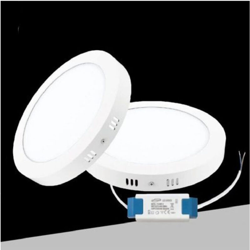 foto del prodotto trade shop traesio plafoniera pannello led 18 watt rotondo cct tre colorazione di luce p225b t3c 