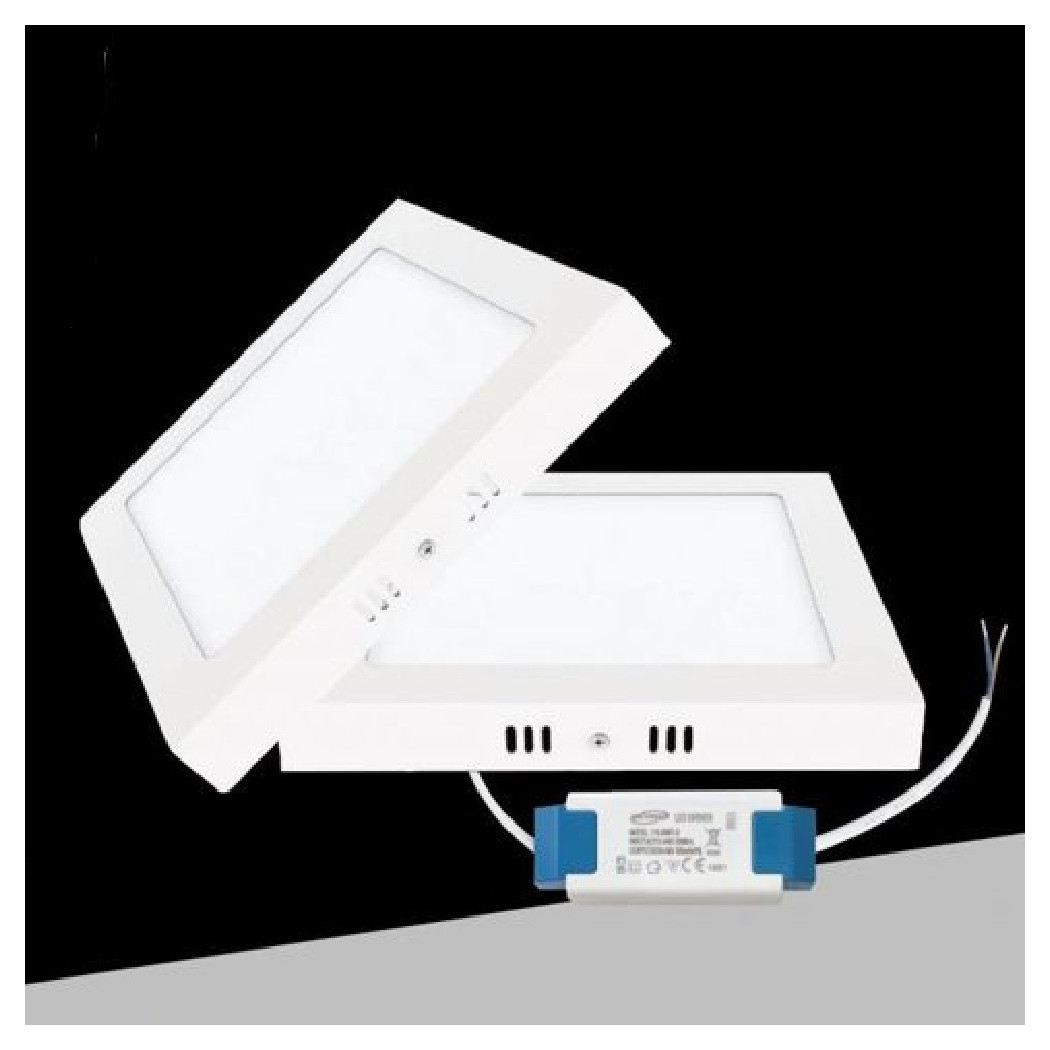 foto del prodotto trade shop traesio plafoniera pannello led 24 watt quadrato cct tre colorazione di luce p300b q3c 