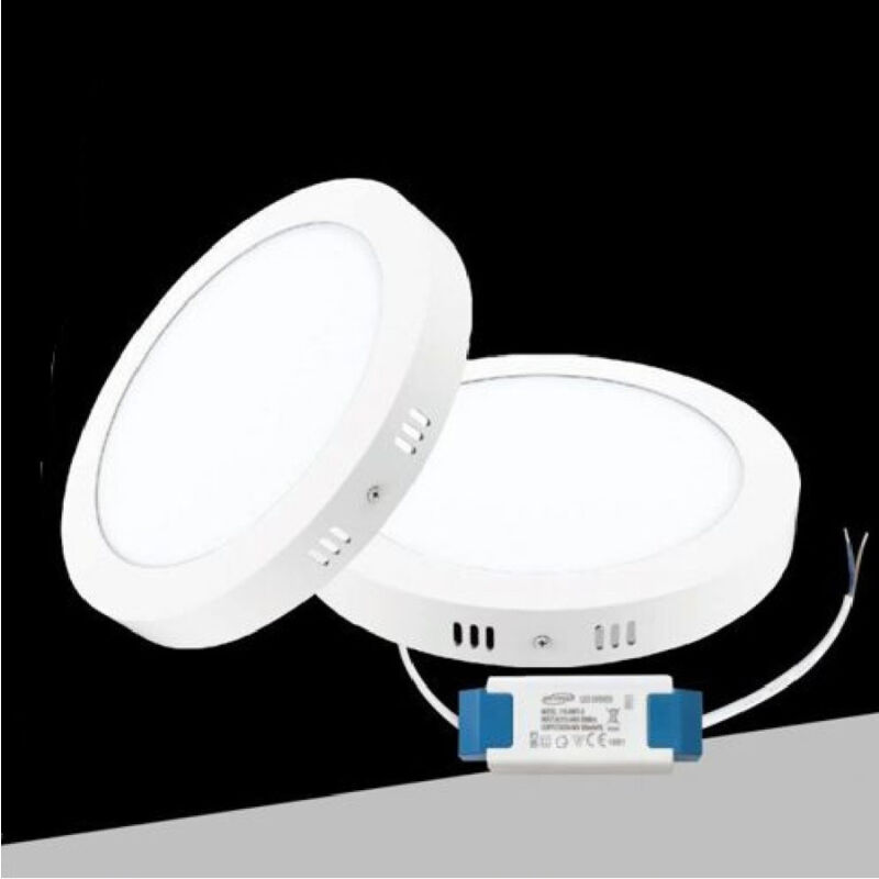 foto del prodotto trade shop traesio plafoniera pannello led 24 watt rotondo cct tre colorazione di luce p300b t3c 
