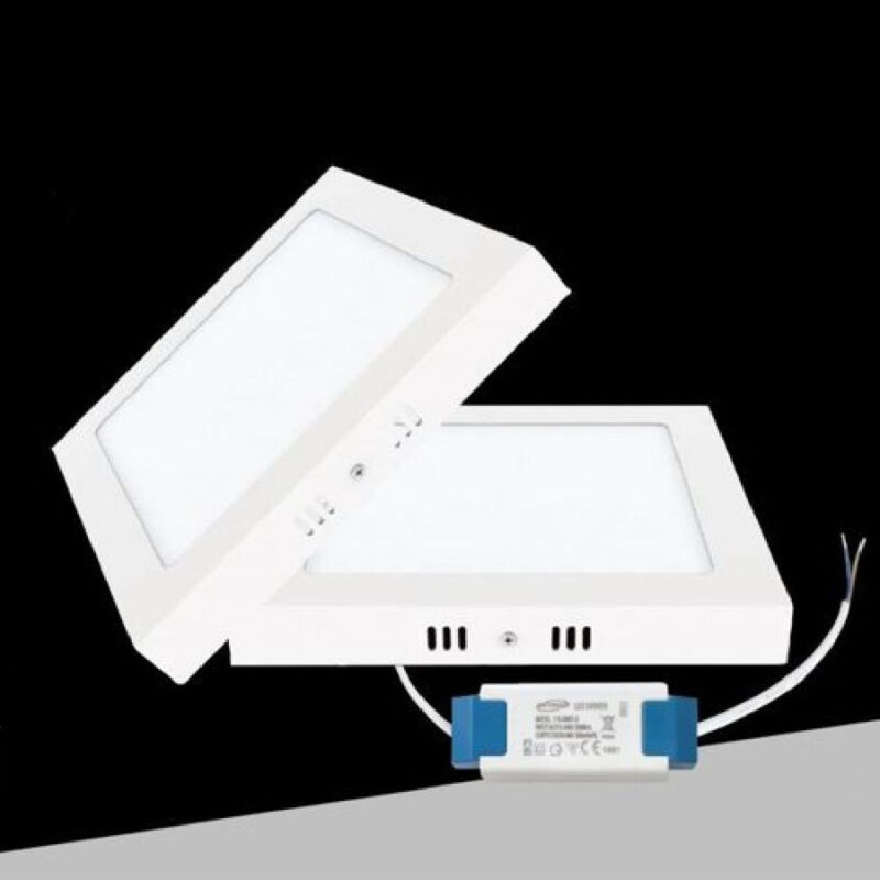 foto del prodotto trade shop traesio plafoniera pannello led quadrato 18 watt cct tre colorazione di luce p225b q3c 