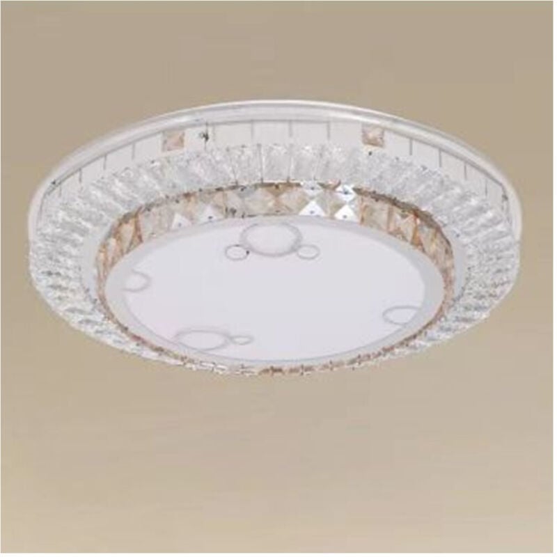 foto del prodotto trade shop traesio - plafoniera soffitto 45w 40cm led design a strati con cristalli bolle luce fredda 68551 -