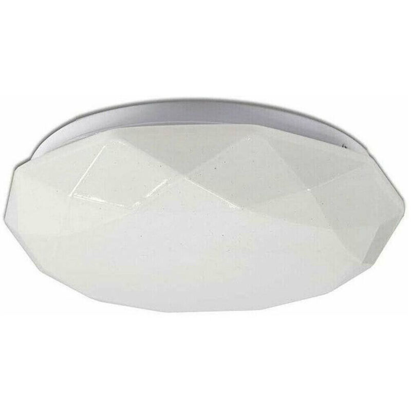 foto del prodotto trade shop traesio plafoniera soffitto lavorata 24 watt 48led moderno luce 3000k 4000k 6500k c 0 bianco freddo 