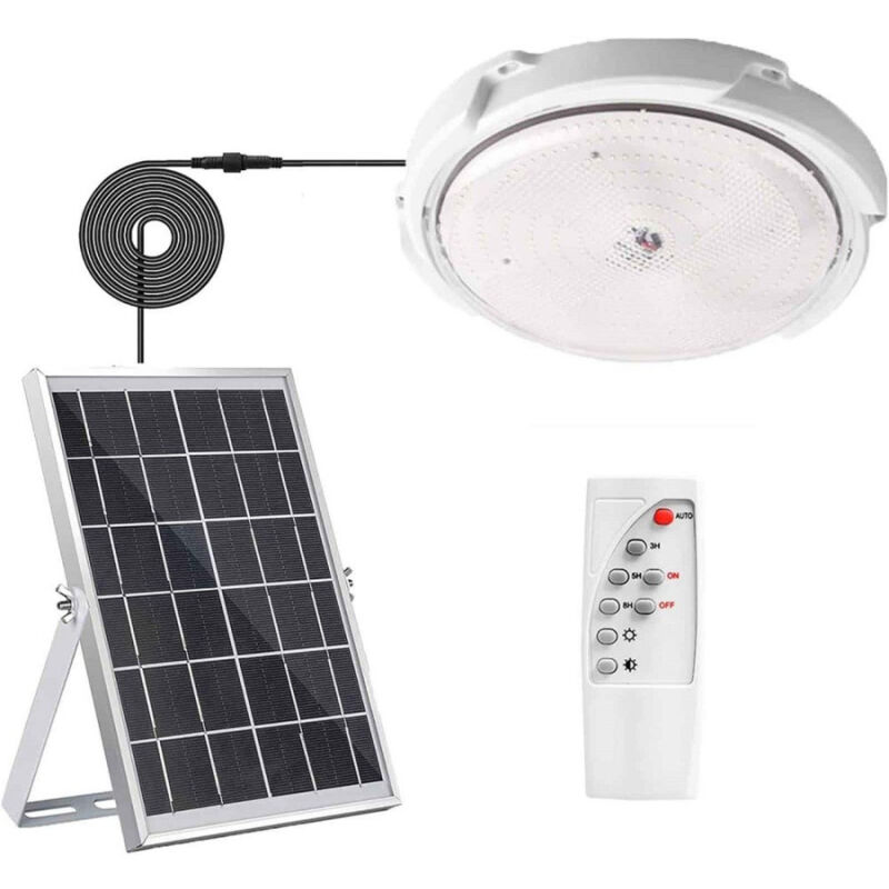 foto del prodotto trade shop traesio plafoniera solare lampada sensore crepuscolare tonda 60w dimmerabile telecomando 