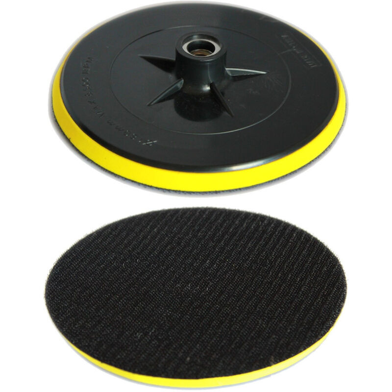 foto del prodotto trade shop traesio platorello con feltro 125mm per trapano e smerigliatrice disco levigatrice 