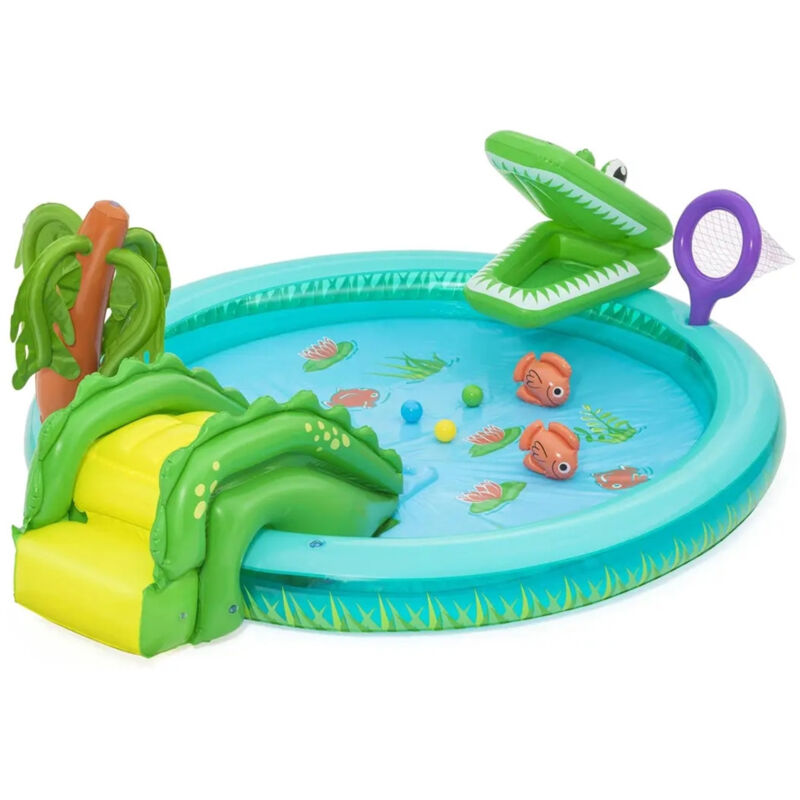 foto del prodotto trade shop traesio play center gonfiabile crocodile cove piscinetta per bambini 224 x 181 x 72 cm 53166 