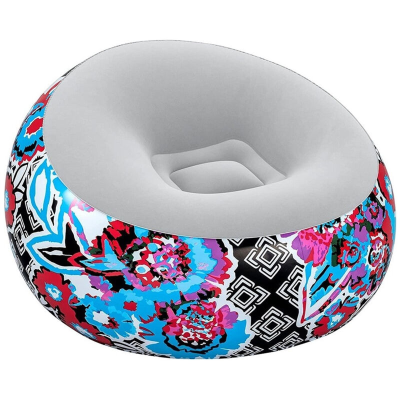 foto del prodotto trade shop traesio poltrona gonfiabile puffo inflate a chair 112x112x66cm floreale street art 75111 