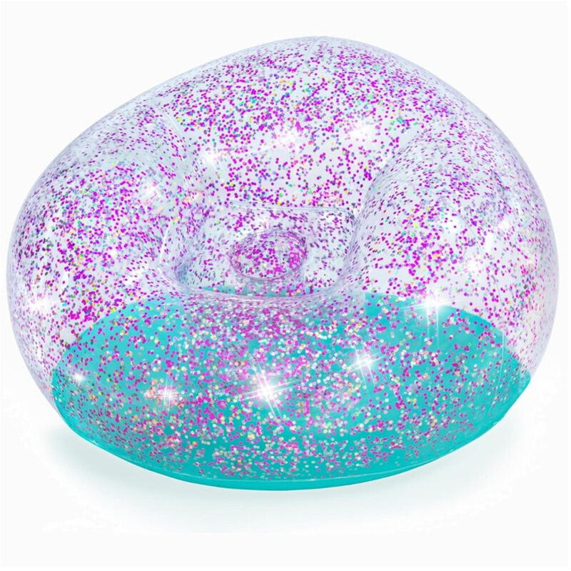 foto del prodotto trade shop traesio poltrona pouf gonfiabile glitter dream per bambini 6 anni 114 x 112 x 66 cm 75115 