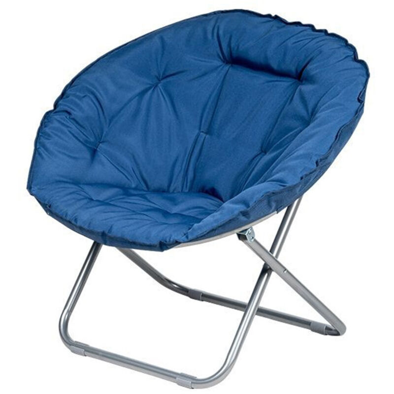 foto del prodotto trade shop traesio poltrona sedia relax morbida imbottita moon pieghevole arredo da giardino 80x70x80cm blu
