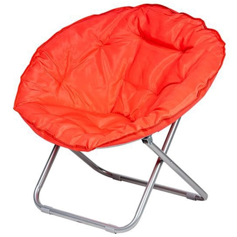 foto del prodotto trade shop traesio poltrona sedia relax morbida imbottita moon pieghevole arredo da giardino 80x70x80cm rosso