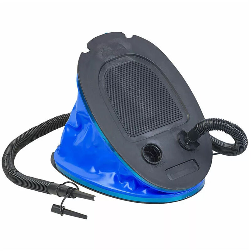 foto del prodotto trade shop traesio pompa a pedale blu 3lt gonfiatore portatile piedi gonfiabile a soffietto 23x17cm 016999 