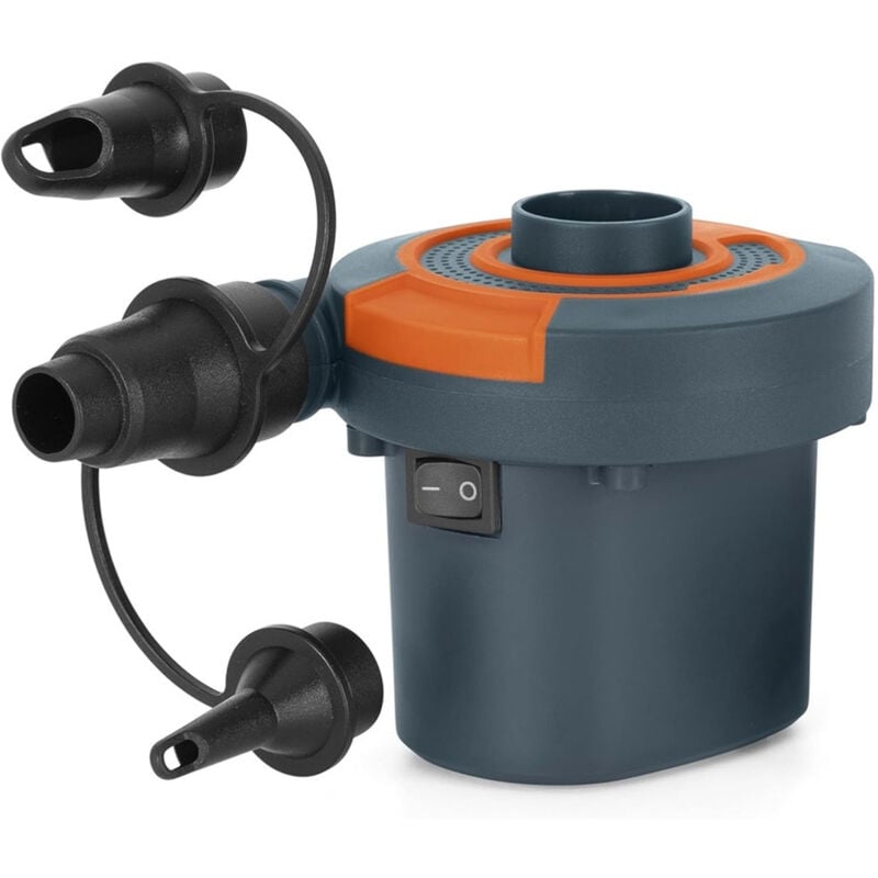foto del prodotto trade shop traesio pompa ad aria elettrica di gonfiaggio con adattatori per valvole 220v portatile 020053 