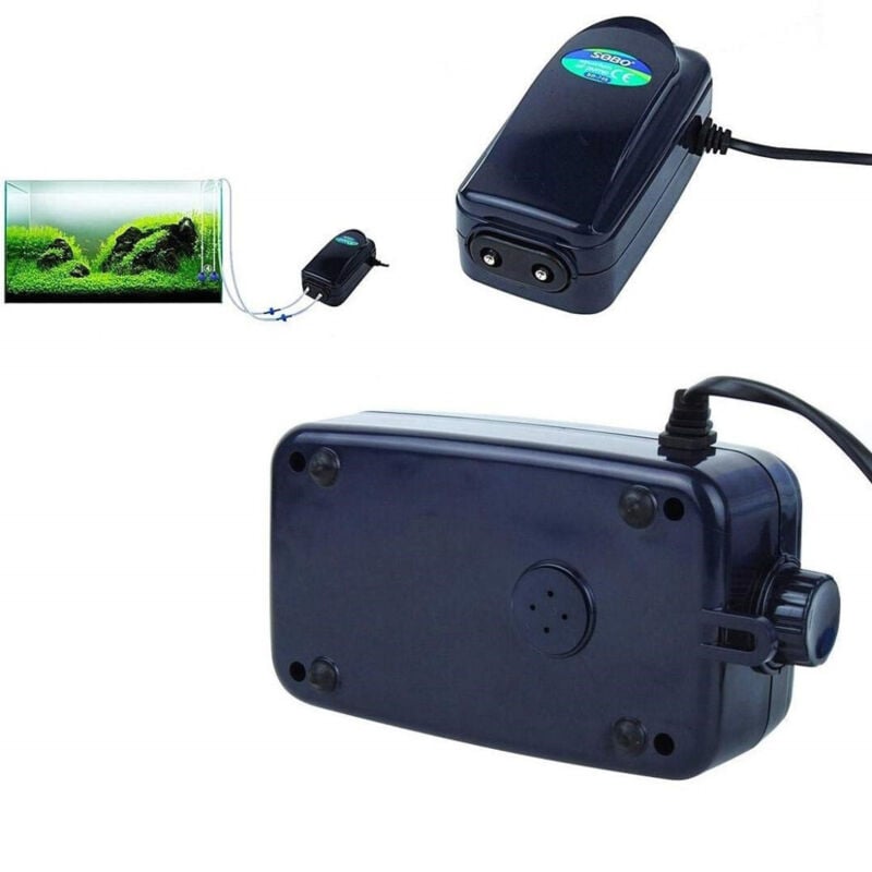 foto del prodotto trade shop traesio - pompa areatore aeratore dn-748 acquario 2 uscita 8w 2x3.5l min 50 60hz -