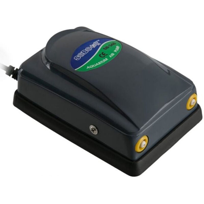 foto del prodotto trade shop traesio - pompa aria areatore aeratore per acquario a 2 vie senza regolatore 2 x 4l/min 5w -