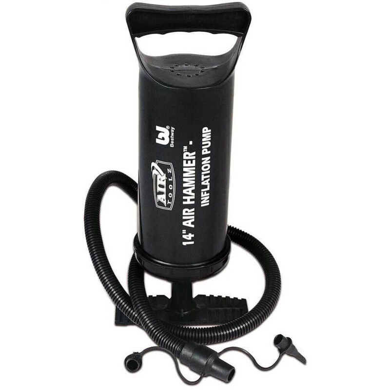 foto del prodotto trade shop traesio pompa di gonfiaggio manuale piscina 30cm volume 850cc 3 adattatori valvola 62002 