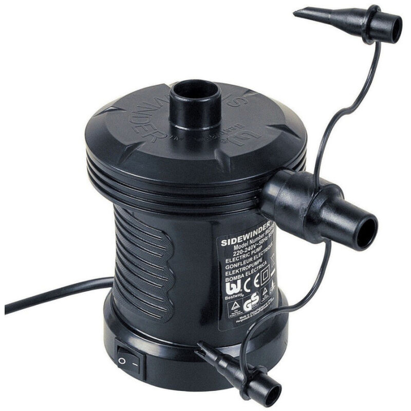 foto del prodotto trade shop traesio pompa di gonfiaggio sidewinder gonfiatore elettrico 220v piscina adattatori 62139 
