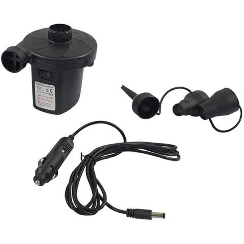 foto del prodotto trade shop traesio pompa elettrica 12v con caricabatteria accendisigari per auto con 3 adattatori 016975 
