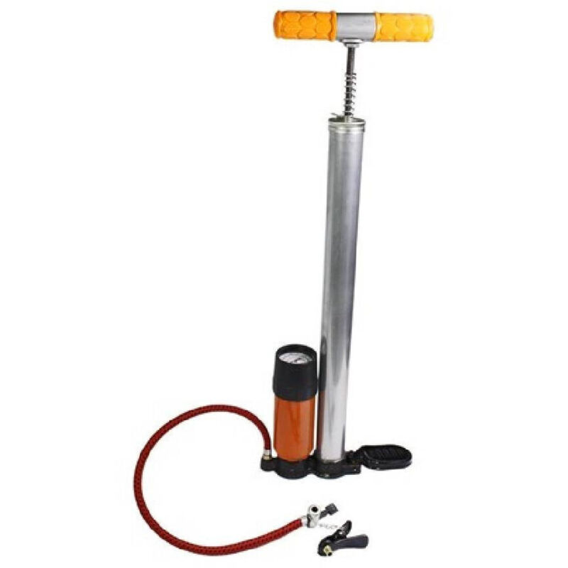 foto del prodotto trade shop traesio pompa manuale gonfiatore 10 bar per gonfiare ruote bicicletta auto gonfiabili 
