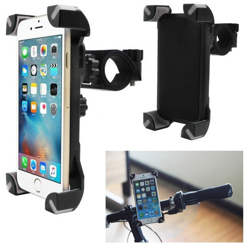 foto del prodotto trade shop traesio - porta cellulare per bicicletta manubrio bici supporto regolabile smartphone gps -