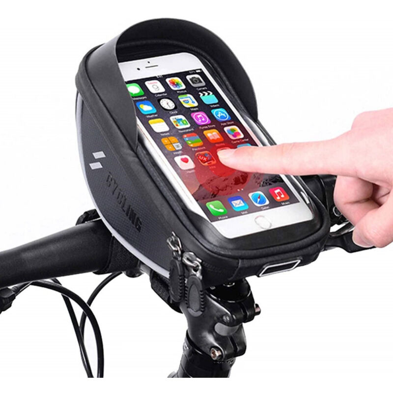 foto del prodotto trade shop traesio porta cellulare smartphone per bicicletta supporto borsa astuccio impermeabile 