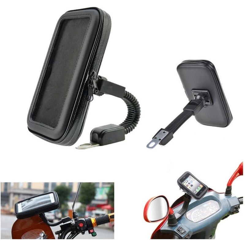 foto del prodotto trade shop traesio porta cellulare supporto bici moto custodia impermeabile smartphone 5 6 