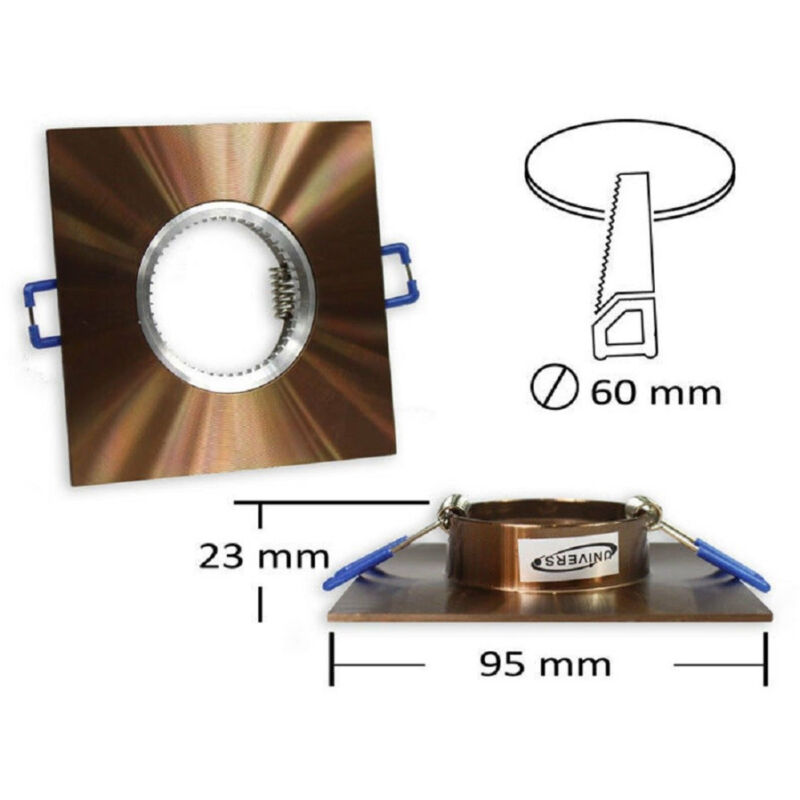 foto del prodotto trade shop traesio porta faretto da incasso quadrato supporto per luci faretti gu10 portafaretto p9 marrone
