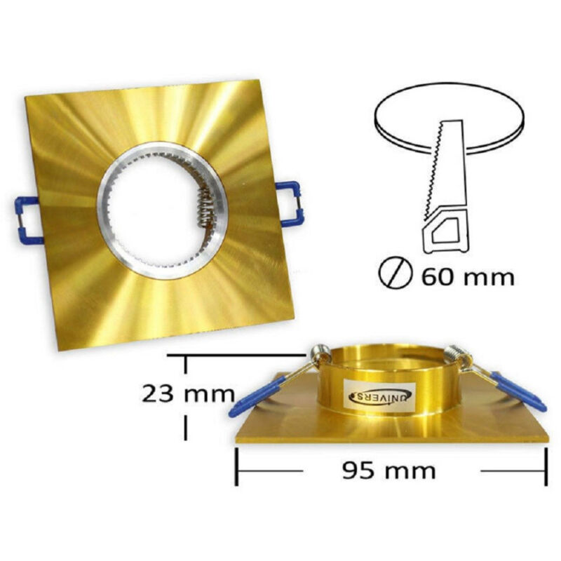 foto del prodotto trade shop traesio porta faretto da incasso quadrato supporto per luci faretti gu10 portafaretto p9 oro