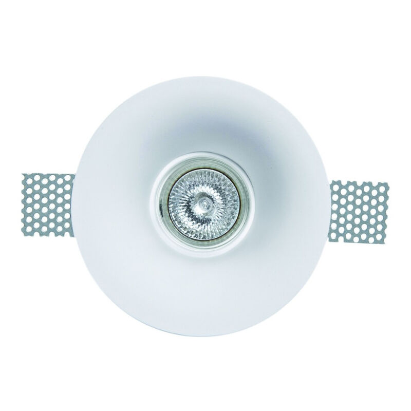 foto del prodotto trade shop traesio porta faretto fisso in gesso ad incasso per lampade a led tondo a scomparsa 11.5 