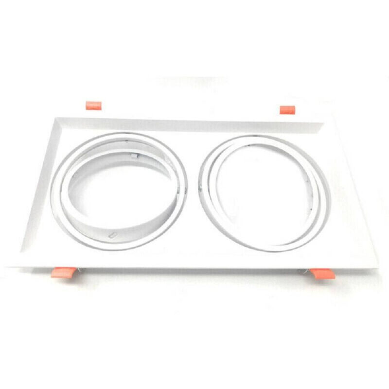 foto del prodotto trade shop traesio porta faretto incasso doppio faretto ar111 rettangolare orientabile p ar111 2 bianco