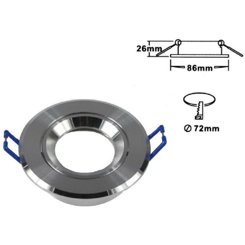 foto del prodotto trade shop traesio porta faretto incasso faretto gu10 rotondo acciaio orientabile portalampada p1 argento