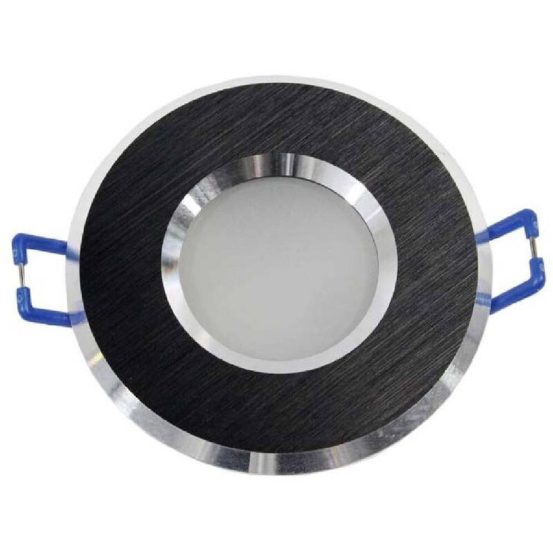 foto del prodotto trade shop traesio - porta faretto incasso per doccia impermeabile ip44 supporto faretti gu10 luci p4 - nero
