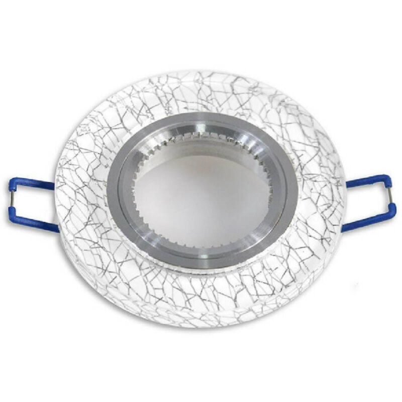 foto del prodotto trade shop traesio porta faretto incasso per faretto tondo vetro bianco venature oro argento p15 argento