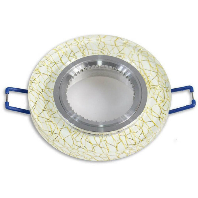 foto del prodotto trade shop traesio porta faretto incasso per faretto tondo vetro bianco venature oro argento p15 oro