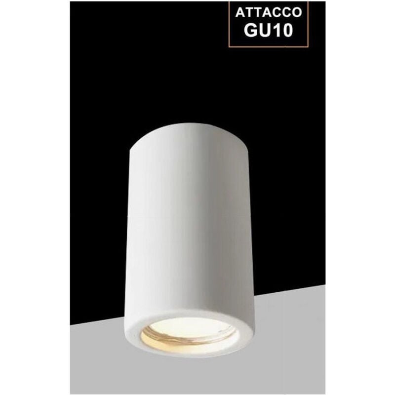immagine 0 del prodotto trade shop traesio porta faretto lampada soffitto gu10 cilindro gesso h110mm verniciabile gs c110 t 