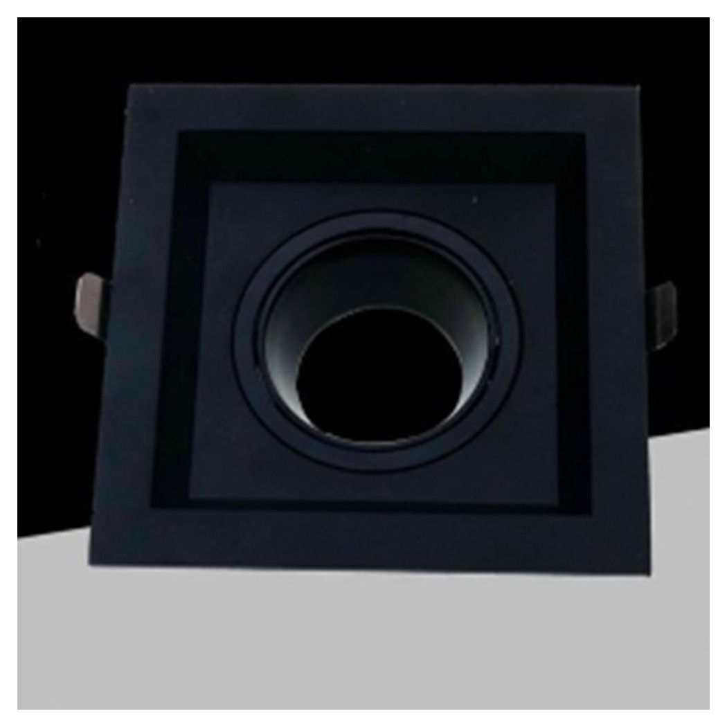 foto del prodotto trade shop traesio porta faretto orientabile da incasso nero per lampadine gu10 gu5.3 p33 gu10 n1 