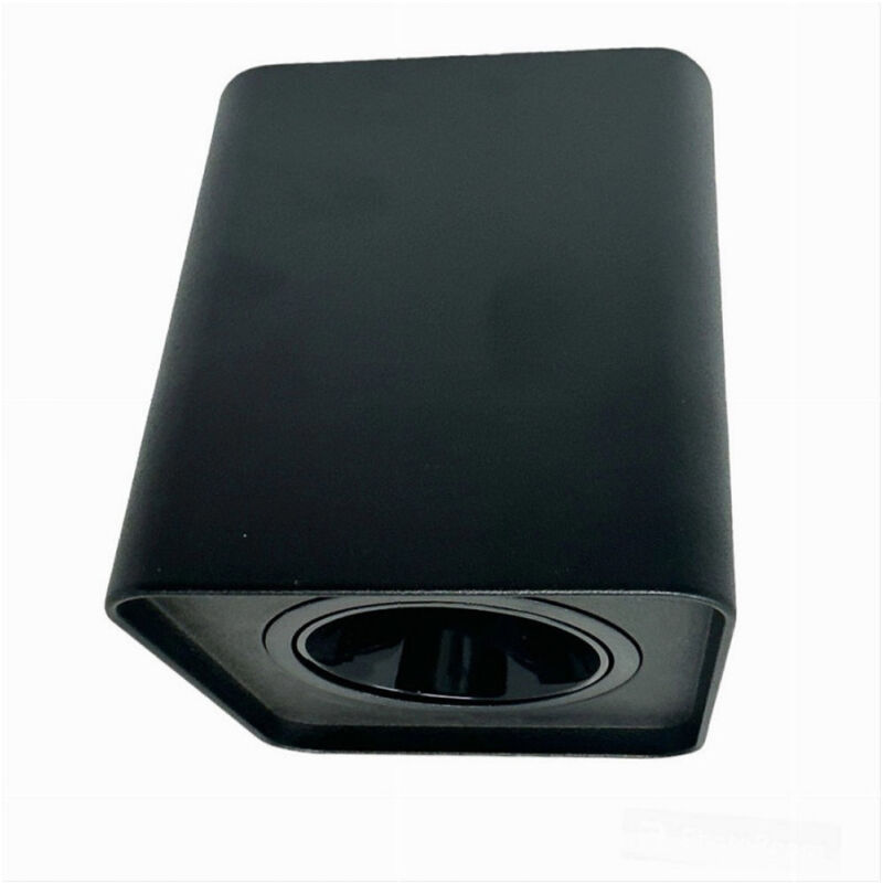 foto del prodotto trade shop traesio porta faretto orientabile da soffitto nero per faretto gu10 gu5.3 p34 gu10 n1 