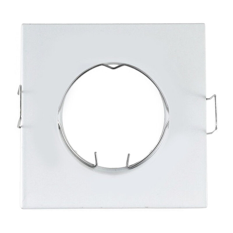 foto del prodotto trade shop traesio porta faretto portafaretto quadrato incasso bianco lampada led gu10 63mm 