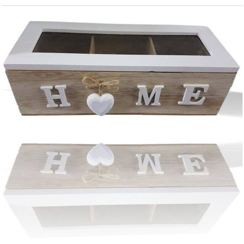 foto del prodotto trade shop traesio porta oggetti mini vetrinetta 3 scomparti legno country chic arredamento 