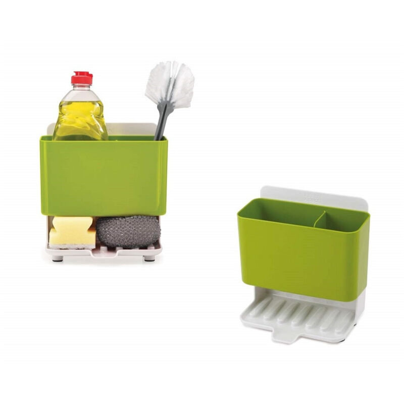 foto del prodotto trade shop traesio porta oggetti spugna detersivo 2 scomparti plastica scola acqua lavandino cucina 