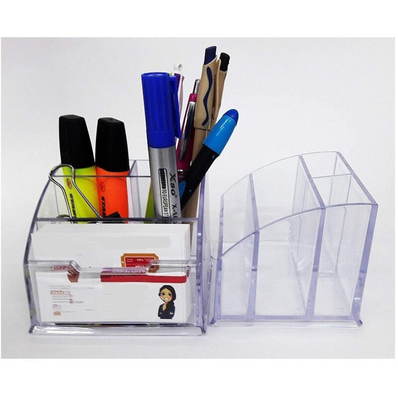 foto del prodotto trade shop traesio porta penne 4 scomparti penna matite porta biglietti visita organizer scrivania 
