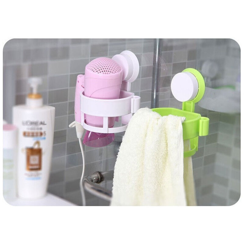 foto del prodotto trade shop traesio porta phon da muro a ventosa supporto bagno asciugacapelli fono casa hotel b b 